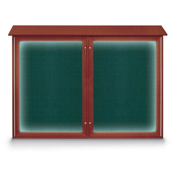 United Visual Products Open Faced Traditional Rounded Corkboard UV645ARC-BRONZE-BUFF - main